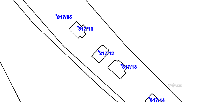 Parcela st. 817/12 v KÚ Újezd nade Mží, Katastrální mapa