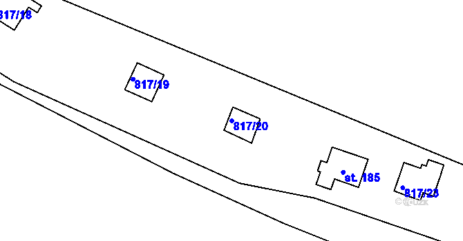 Parcela st. 817/20 v KÚ Újezd nade Mží, Katastrální mapa