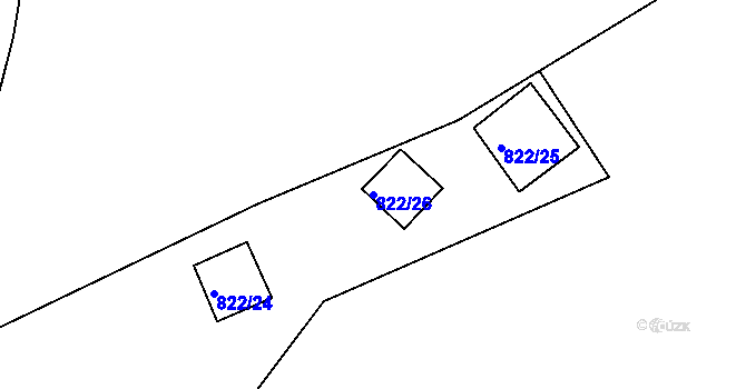 Parcela st. 822/26 v KÚ Újezd nade Mží, Katastrální mapa