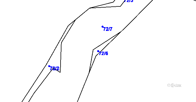 Parcela st. 72/6 v KÚ Újezd nade Mží, Katastrální mapa