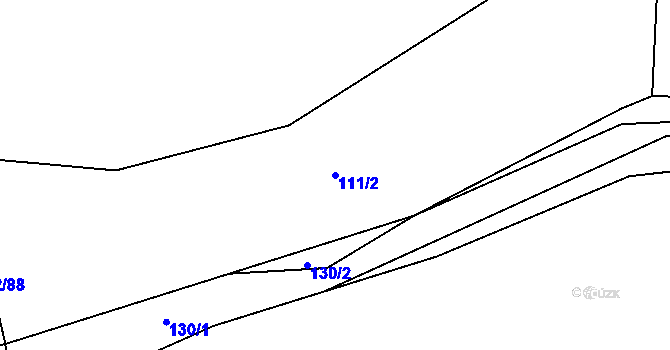 Parcela st. 111/2 v KÚ Újezd nade Mží, Katastrální mapa