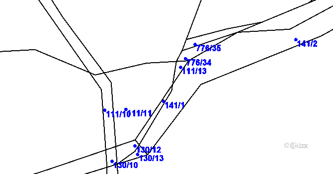 Parcela st. 111/12 v KÚ Újezd nade Mží, Katastrální mapa