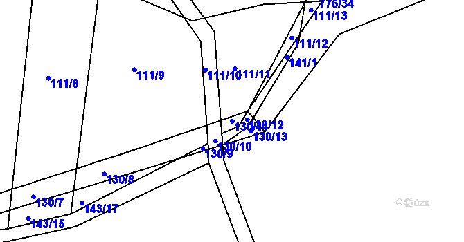 Parcela st. 130/11 v KÚ Újezd nade Mží, Katastrální mapa