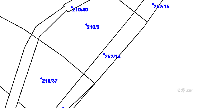 Parcela st. 252/14 v KÚ Újezd nade Mží, Katastrální mapa