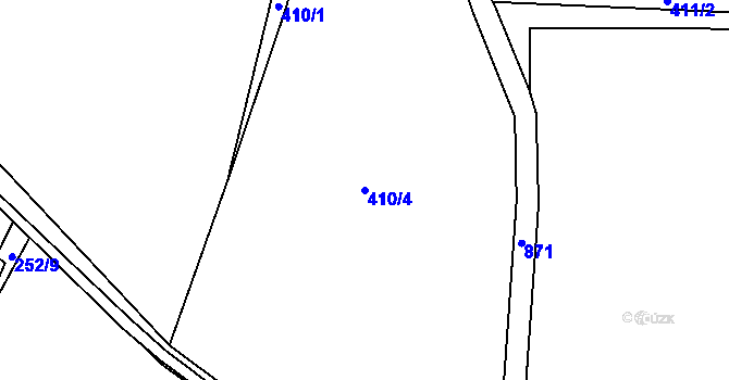 Parcela st. 410/4 v KÚ Újezd nade Mží, Katastrální mapa