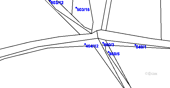 Parcela st. 454/12 v KÚ Újezd nade Mží, Katastrální mapa