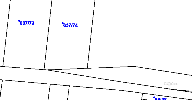 Parcela st. 637/47 v KÚ Újezd nade Mží, Katastrální mapa