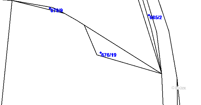 Parcela st. 676/19 v KÚ Újezd nade Mží, Katastrální mapa