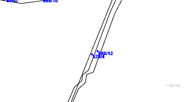 Parcela st. 886/12 v KÚ Újezd nade Mží, Katastrální mapa
