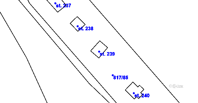 Parcela st. 239 v KÚ Újezd nade Mží, Katastrální mapa