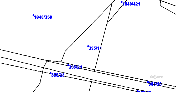 Parcela st. 355/11 v KÚ Mlýnec pod Přimdou, Katastrální mapa
