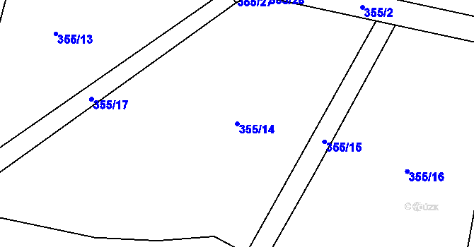 Parcela st. 355/14 v KÚ Mlýnec pod Přimdou, Katastrální mapa