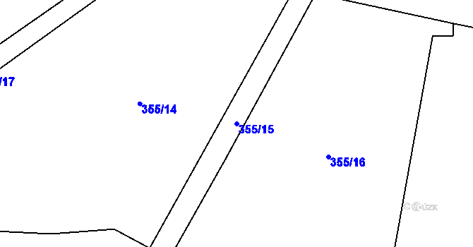 Parcela st. 355/15 v KÚ Mlýnec pod Přimdou, Katastrální mapa