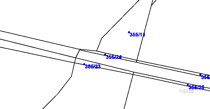 Parcela st. 355/24 v KÚ Mlýnec pod Přimdou, Katastrální mapa