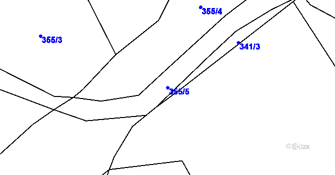 Parcela st. 355/5 v KÚ Újezd pod Přimdou, Katastrální mapa