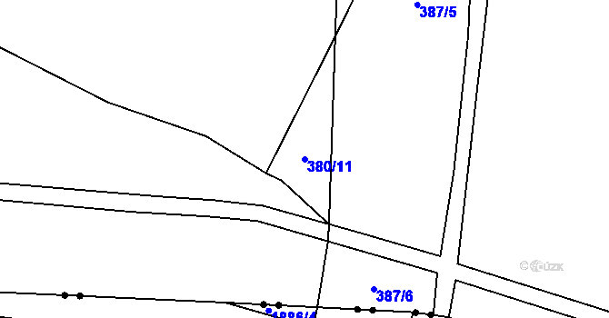 Parcela st. 380/11 v KÚ Újezd pod Přimdou, Katastrální mapa