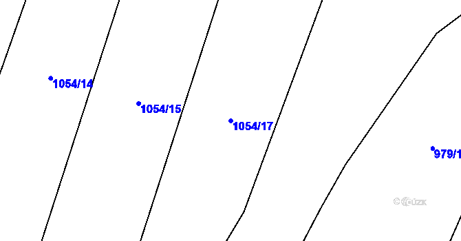 Parcela st. 1054/17 v KÚ Újezd pod Troskami, Katastrální mapa