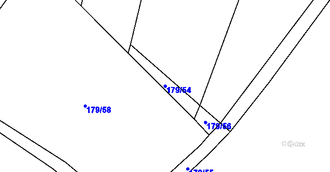 Parcela st. 179/54 v KÚ Újezd pod Troskami, Katastrální mapa
