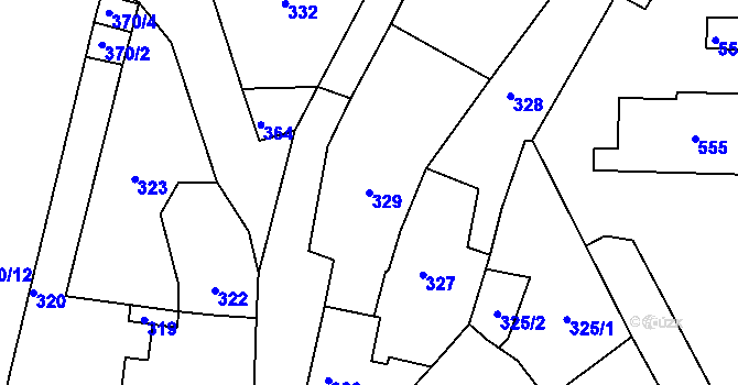 Parcela st. 329 v KÚ Újezd u Boskovic, Katastrální mapa