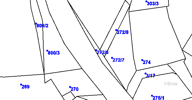 Parcela st. 272/6 v KÚ Újezd u Boskovic, Katastrální mapa