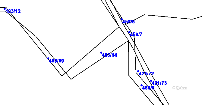 Parcela st. 483/14 v KÚ Újezd u Boskovic, Katastrální mapa