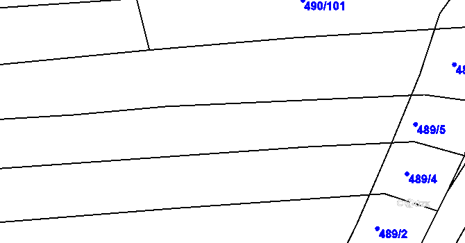 Parcela st. 490/90 v KÚ Újezd u Boskovic, Katastrální mapa