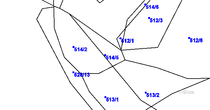 Parcela st. 514/5 v KÚ Újezd u Boskovic, Katastrální mapa
