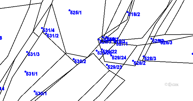 Parcela st. 529/20 v KÚ Újezd u Boskovic, Katastrální mapa
