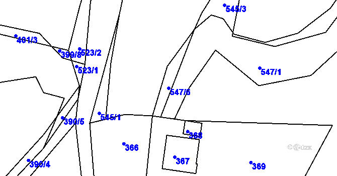 Parcela st. 547/6 v KÚ Újezd u Boskovic, Katastrální mapa