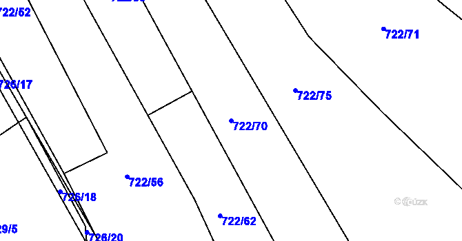 Parcela st. 722/70 v KÚ Újezd u Boskovic, Katastrální mapa