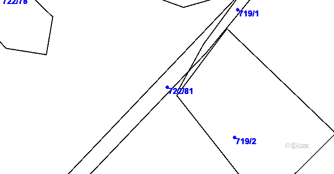 Parcela st. 722/81 v KÚ Újezd u Boskovic, Katastrální mapa