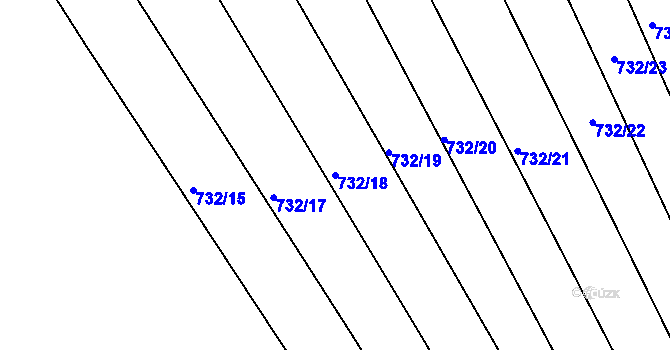Parcela st. 732/18 v KÚ Újezd u Boskovic, Katastrální mapa