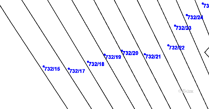 Parcela st. 732/19 v KÚ Újezd u Boskovic, Katastrální mapa