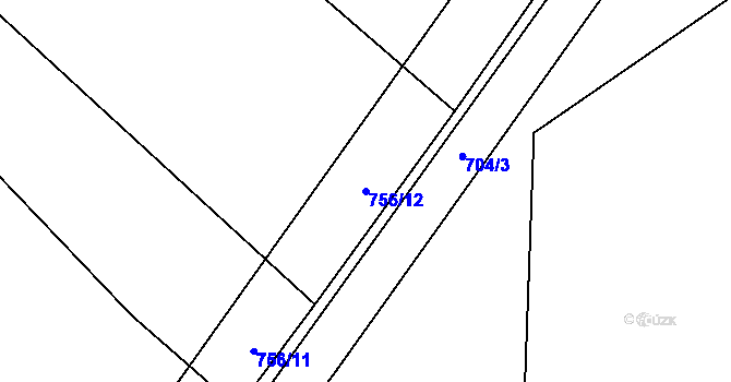 Parcela st. 756/12 v KÚ Újezd u Boskovic, Katastrální mapa