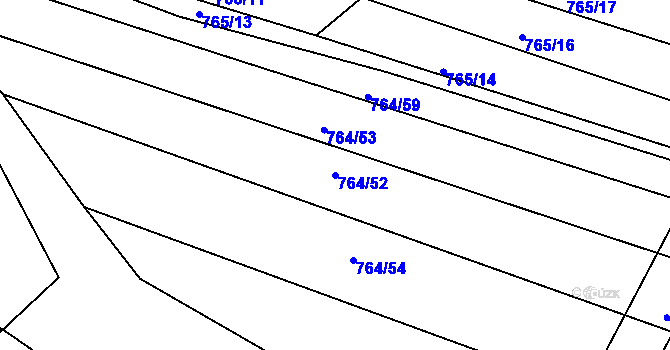 Parcela st. 764/52 v KÚ Újezd u Boskovic, Katastrální mapa