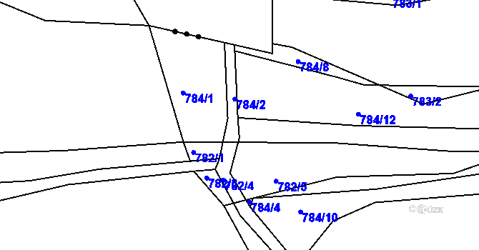 Parcela st. 784/3 v KÚ Újezd u Boskovic, Katastrální mapa