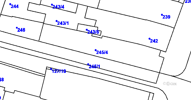 Parcela st. 245/4 v KÚ Újezd u Brna, Katastrální mapa