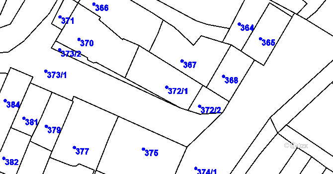 Parcela st. 372 v KÚ Újezd u Brna, Katastrální mapa