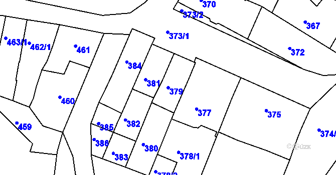 Parcela st. 379 v KÚ Újezd u Brna, Katastrální mapa