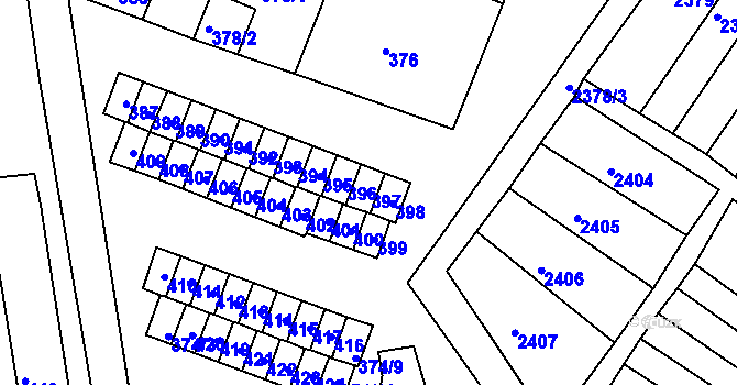 Parcela st. 397 v KÚ Újezd u Brna, Katastrální mapa