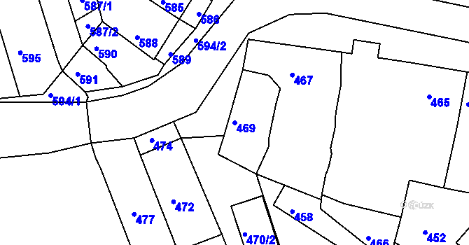 Parcela st. 469 v KÚ Újezd u Brna, Katastrální mapa