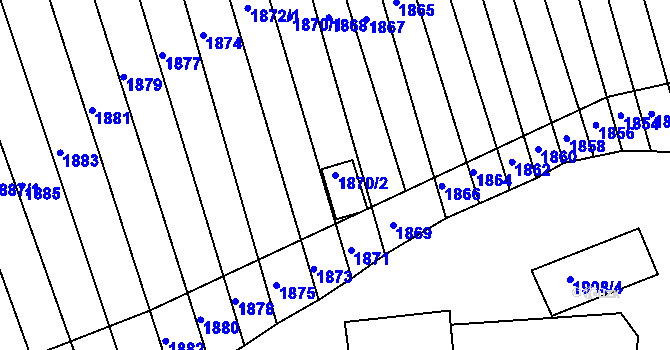 Parcela st. 1870/2 v KÚ Újezd u Brna, Katastrální mapa