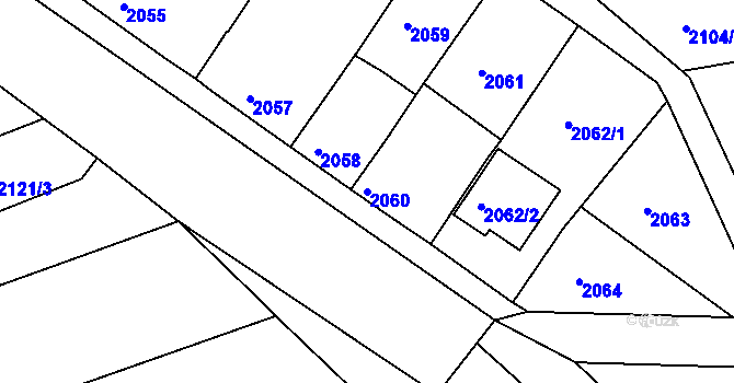 Parcela st. 2060 v KÚ Újezd u Brna, Katastrální mapa