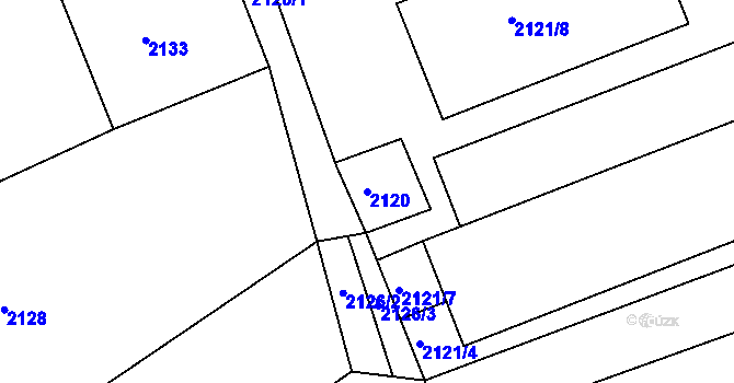 Parcela st. 2120 v KÚ Újezd u Brna, Katastrální mapa