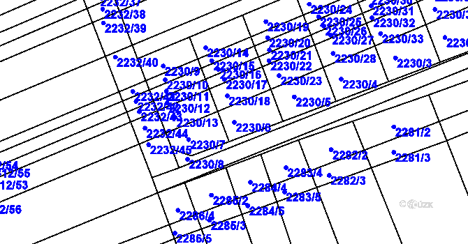 Parcela st. 2230/6 v KÚ Újezd u Brna, Katastrální mapa