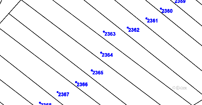 Parcela st. 2364 v KÚ Újezd u Brna, Katastrální mapa