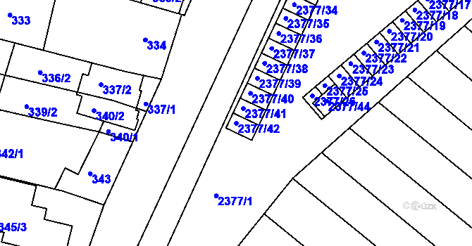 Parcela st. 2377/42 v KÚ Újezd u Brna, Katastrální mapa