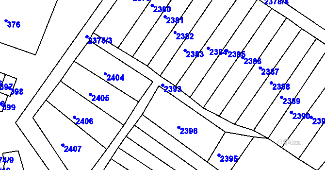 Parcela st. 2393 v KÚ Újezd u Brna, Katastrální mapa