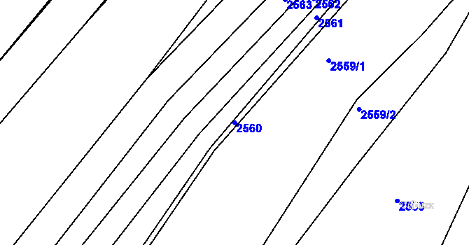 Parcela st. 2560 v KÚ Újezd u Brna, Katastrální mapa