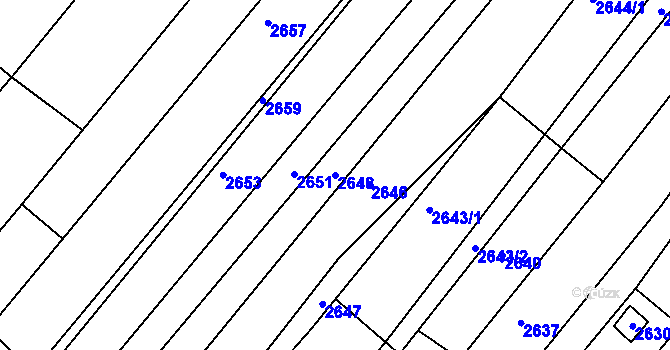 Parcela st. 2648 v KÚ Újezd u Brna, Katastrální mapa